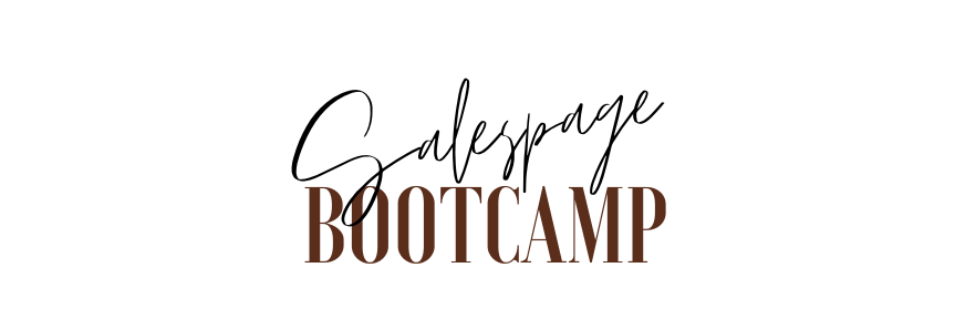 Salespage Bootcamp Logo Kurs Schreibe eine Salespage, die tatsächlich für dich verkauft